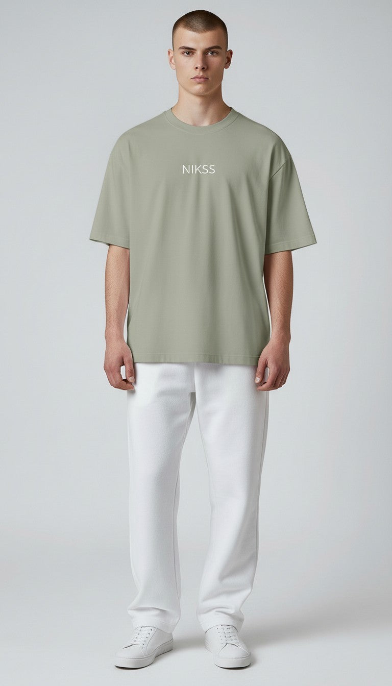 NIKSS Forged In Silver Tee-Sage Green 200G