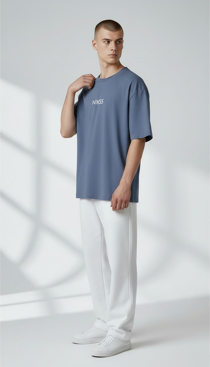 NIKSS Iced-Out Tee-Navy Blue 180G