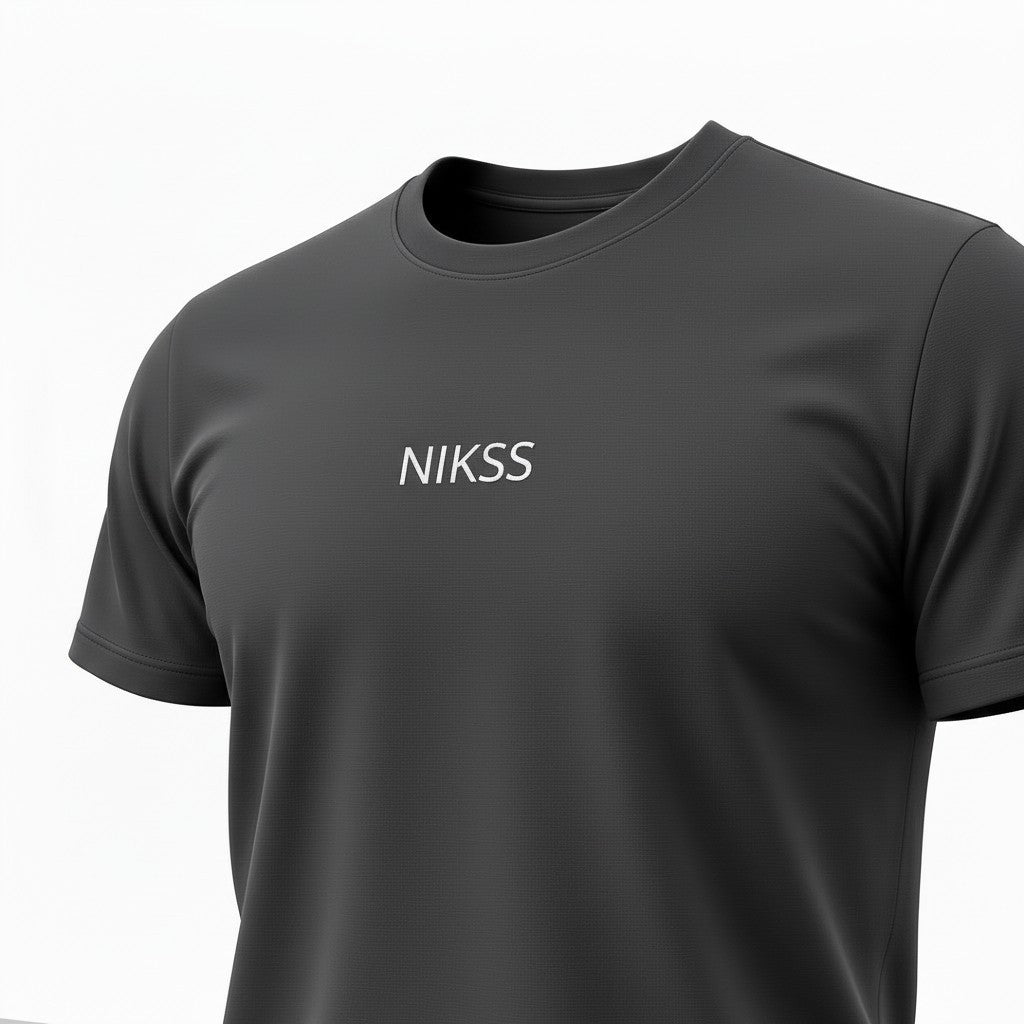 NIKSS Forged In Silver Tee-Classic Black 180G