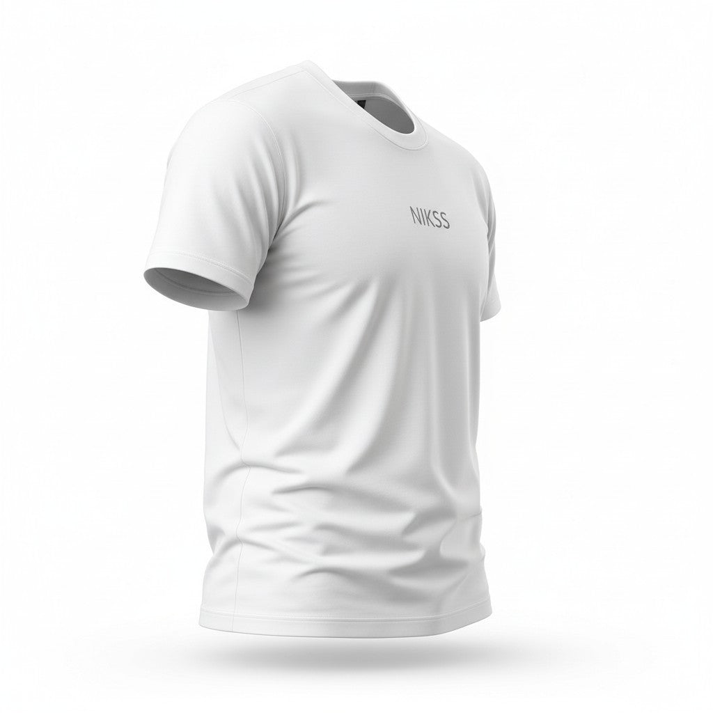NIKSS Forged In Silver Tee-Crisp White 220G
