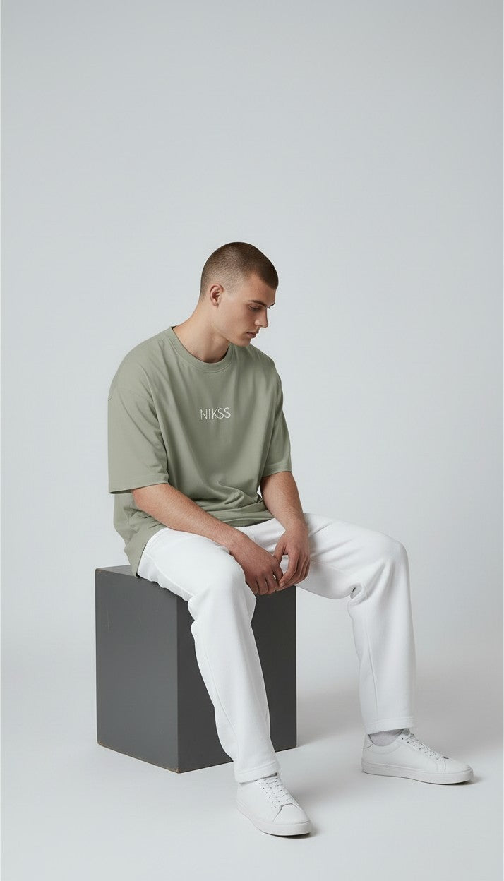NIKSS Forged In Silver Tee-Sage Green 200G