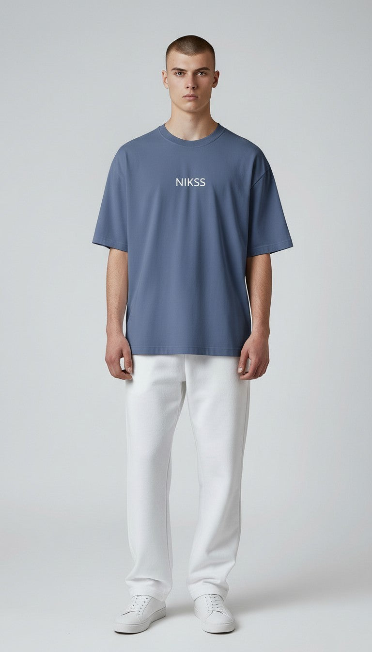 NIKSS Iced-Out Tee-Navy Blue 180G