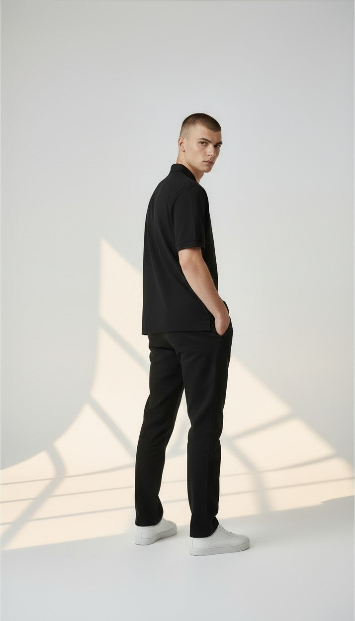 NIKSS Silver Masterpiece Premium Polo-Classic Black