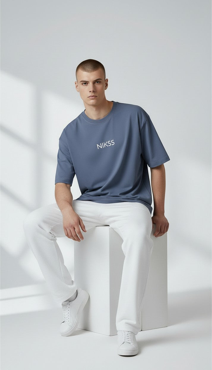 NIKSS Iced-Out Tee-Navy Blue 180G