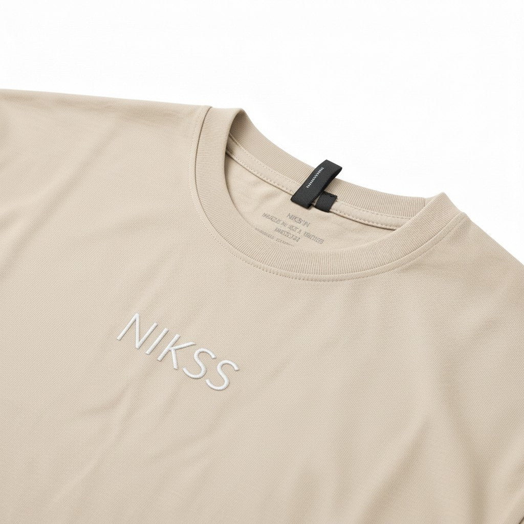 NIKSS Forged In Silver Tee-Sand Beige 220G